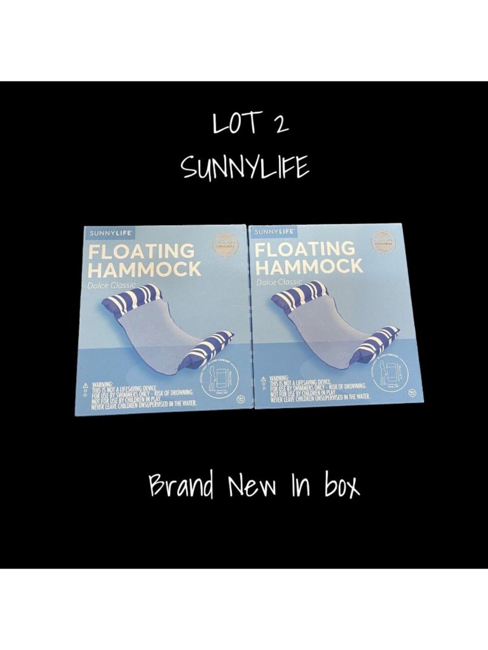 Sunnylife Dolce Classic Hammock Pool & Beach Floating Lot 2 New In Box